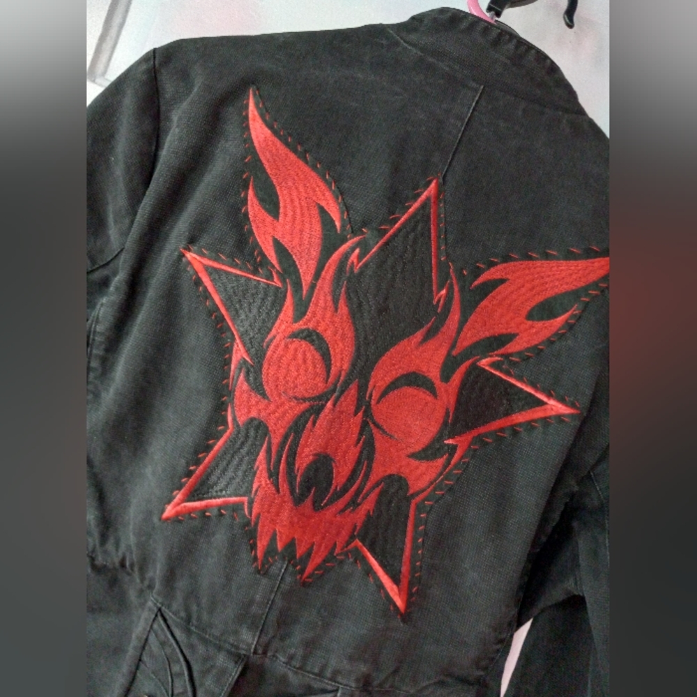 Custom Sabrina "hell witch" OOAK Rage tripp skull button jacket RARE PRICE FIRM - Picture 10 of 16